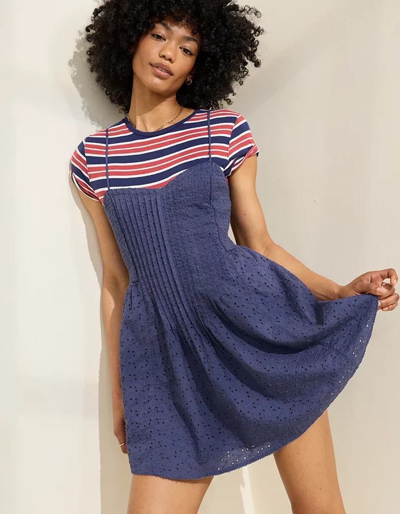 Aerie Eyelet Mini Dress