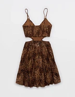 Aerie Smocked Cut Out Mini Dress