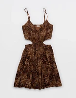 Aerie Smocked Cut Out Mini Dress