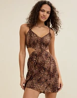 Aerie Smocked Cut Out Mini Dress
