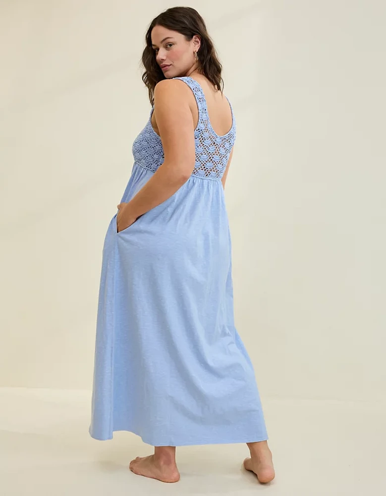 Aerie Crochet Maxi Dress