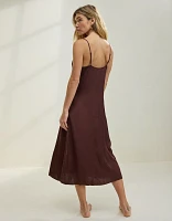 Aerie Satin Midi Dress