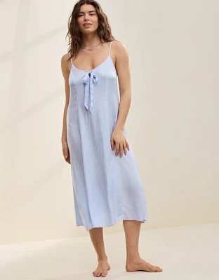 Aerie Satin Midi Dress
