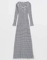 Aerie Long Sleeve Knit Tie Front Maxi Dress