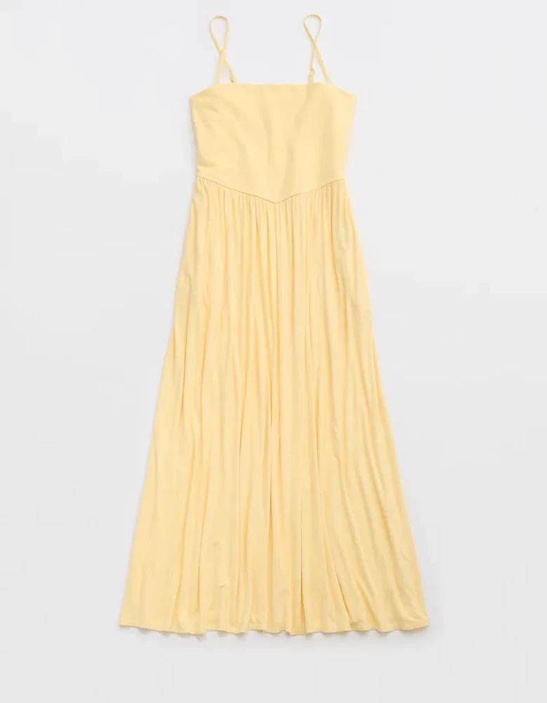 Aerie At The Barre Square Neck Midi Dress