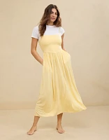 Aerie At The Barre Square Neck Midi Dress