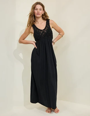 Aerie Crochet Maxi Dress