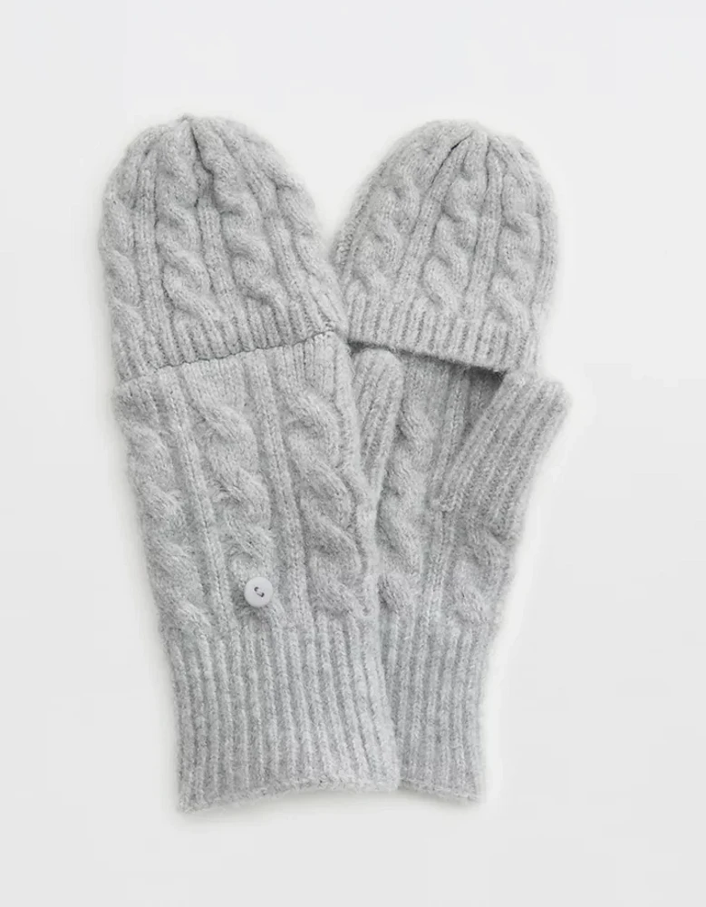 Aerie Cable Fingerless Mittens