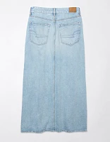 Jupe longue en denim rondeur à taille basse AE