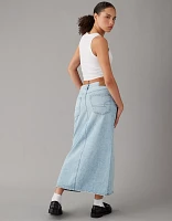 Jupe longue en denim rondeur à taille basse AE