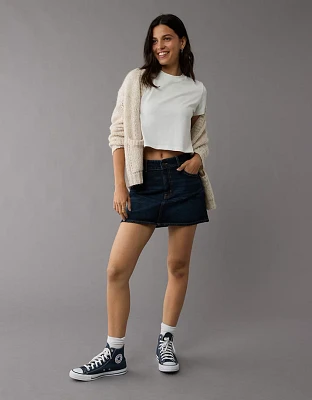 AE Stretch High-Waisted Perfect Denim Mini Skirt