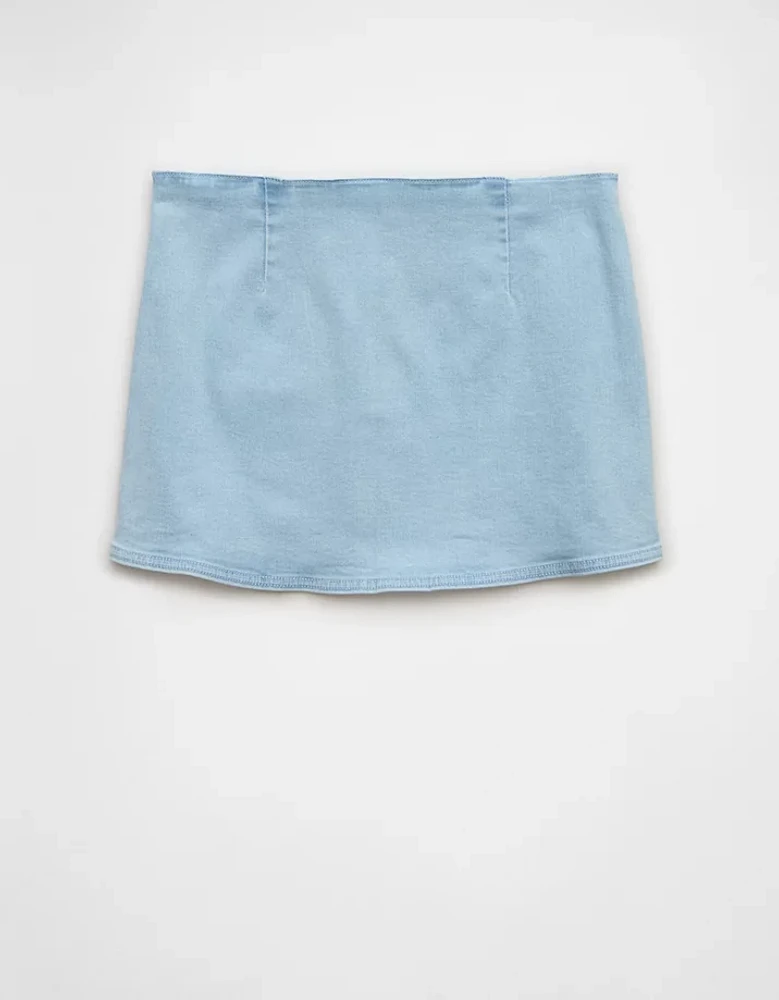 AE It Knit Low-Rise Denim Micro Mini Skort