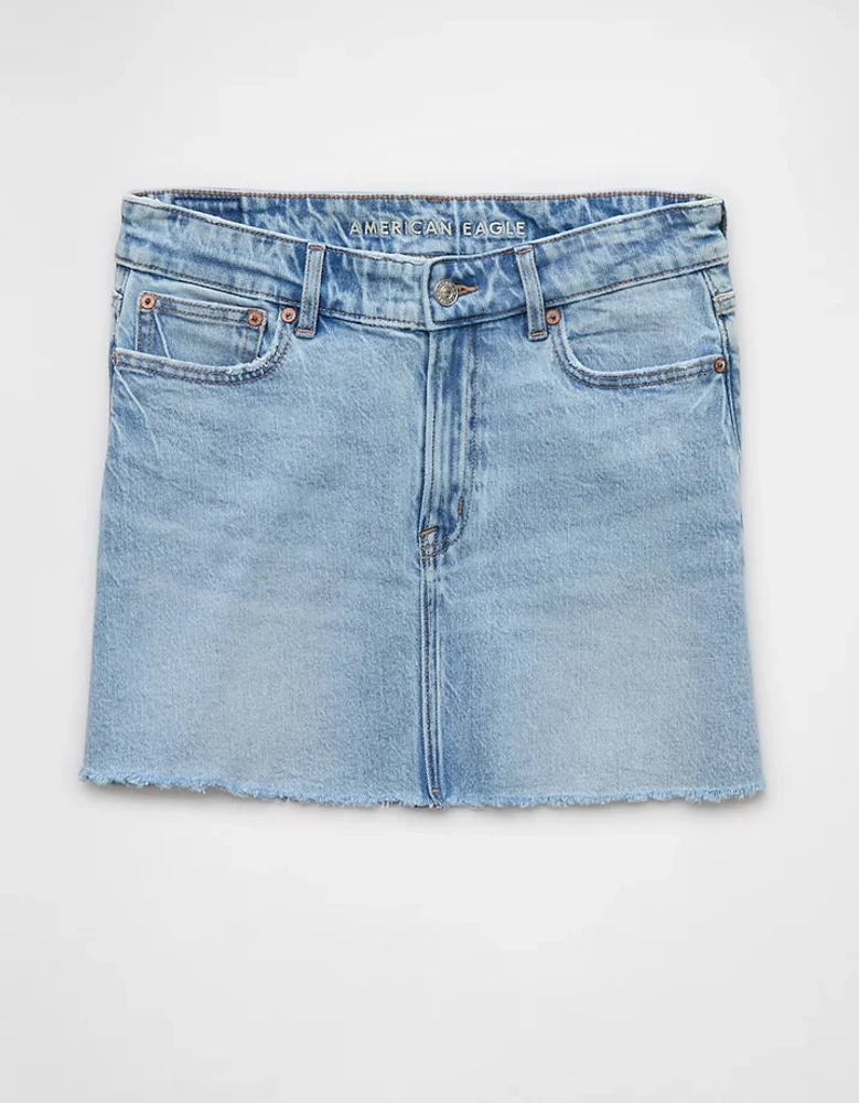 Minijupe en denim parfaite à taille haute extensible AE