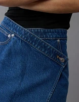 Minijupe en denim à taille croisée extensible AE