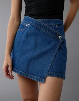 Minijupe en denim à taille croisée extensible AE