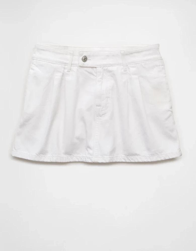 Microjupe-short de style pantalon en denim à taille basse AE