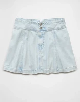 Minijupe trapèze en denim à taille haute extensible AE