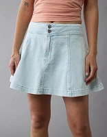 Minijupe trapèze en denim à taille haute extensible AE