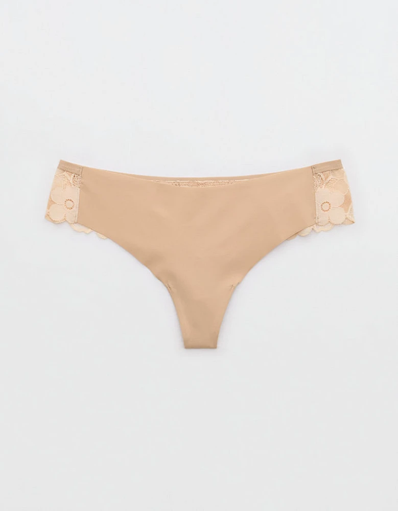 SMOOTHEZ No Show Lace Thong Underwear