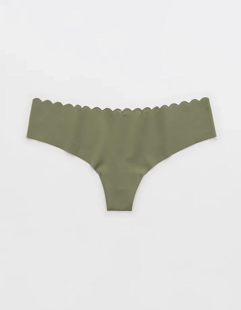 SMOOTHEZ No Show Scallop Thong Underwear