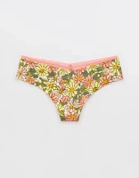 Superchill No Show Cotton Picot Thong Underwear