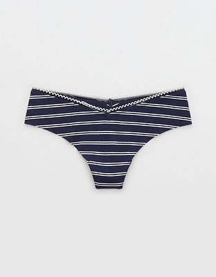 Superchill No Show Cotton Picot Thong Underwear