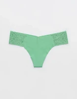 SMOOTHEZ No Show Coquette Lace Thong Underwear