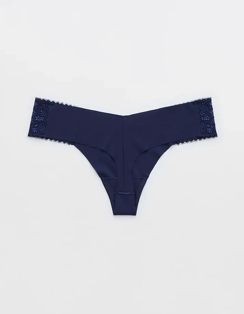 SMOOTHEZ No Show Coquette Lace Thong Underwear