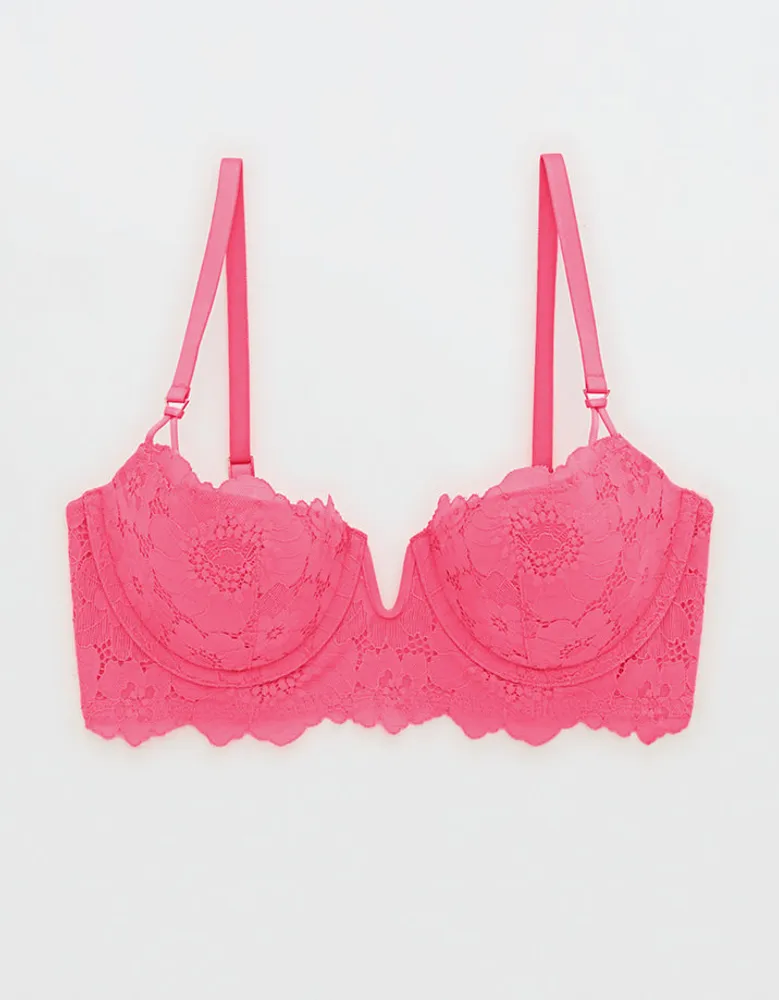 Aerie Real Power Balconette Poppy Lace Bra