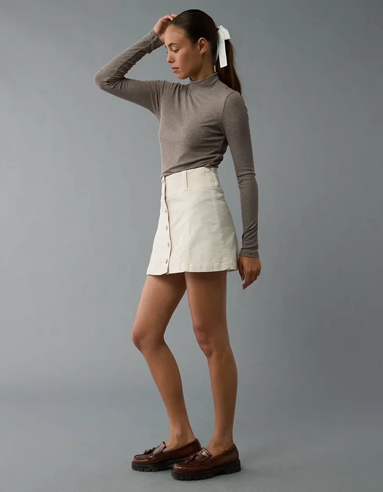 AE High-Waisted A-Line Corduroy Mini Skirt