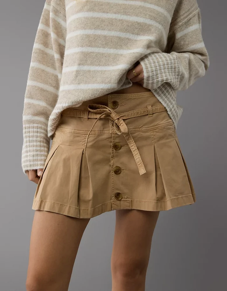 Minijupe-short plissée extensible à taille basse AE