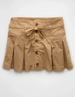 Minijupe-short plissée extensible à taille basse AE