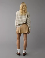 Minijupe-short plissée extensible à taille basse AE