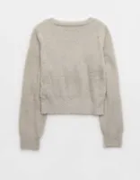 Aerie Fuzzy Cropped Cardigan