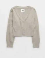 Aerie Fuzzy Cropped Cardigan