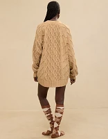 Aerie Oversized Cable Cardigan