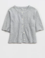 Aerie unREAL Short Sleeve Cardigan