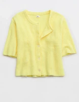 Aerie unREAL Short Sleeve Cardigan