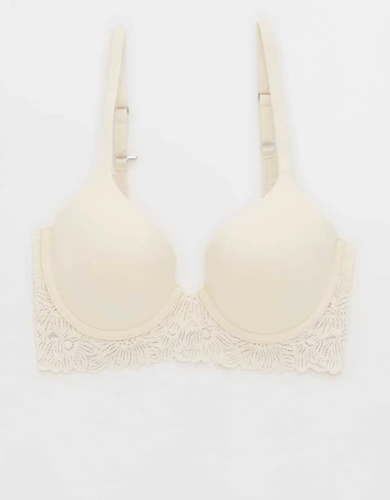 Aerie Sunnie Full Coverage Lightly Lined Bloom Lace Trim Bra