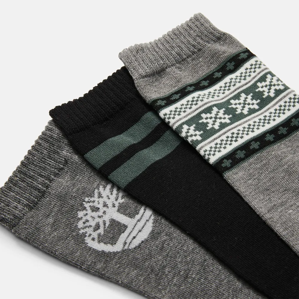 TIMBERLAND | Men's 3-Pack Giftable Festive Crew Socks