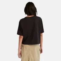 TIMBERLAND | Women's Linear-Logo Cropped T-Shirt