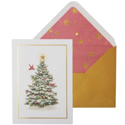 Luxe Cardinal Tree Holiday Card Set