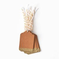 Gold Glitter Kraft Gift Tags