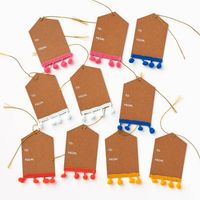 Colorful Pom Kraft Gift Tags