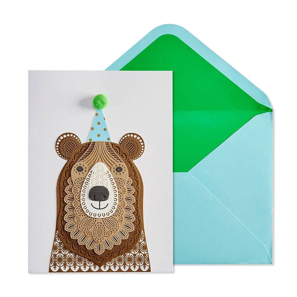 Laser Cut Bear Birthday Card