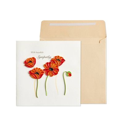 Quilling Poppies Sympathy Card