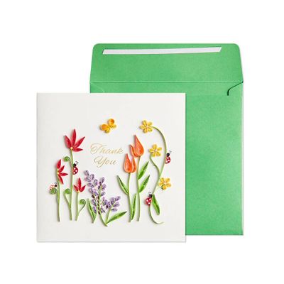 Quilling Garden Thank You Card