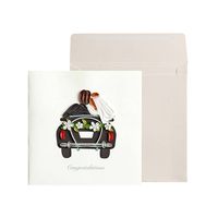 Quilling Bride & Groom Car Wedding Card