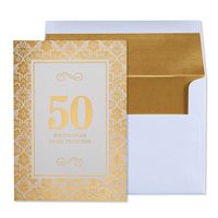 Gold Foil Spectacular 50 Years Anniversary Card