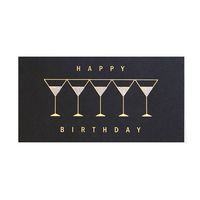 Glitter Martini Money Birthday Card